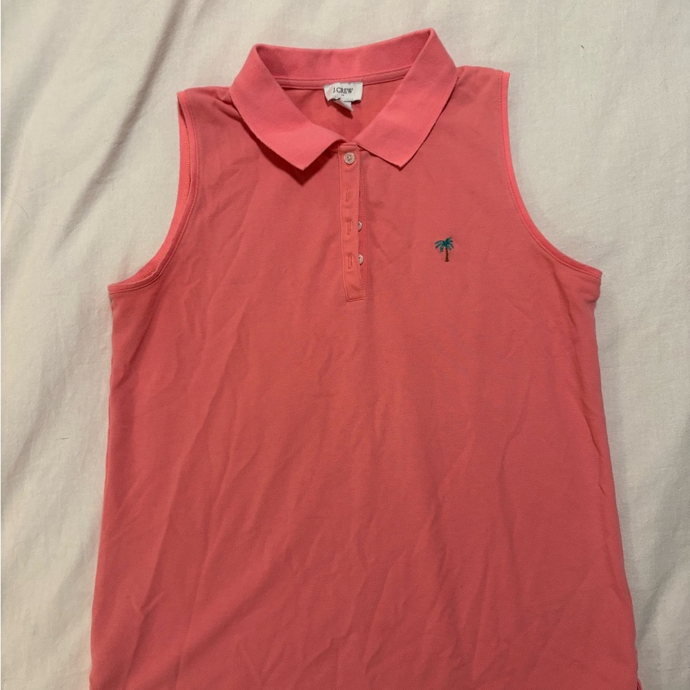 J. Crew Coral Sleeveless Polo Tank Top